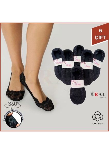 Kadın Çorap (6 Çift) Clara Model Renkli Pamuklu Terletmez Babet Çorap Seti