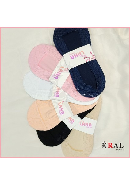Kadın Çorap (6 Çift) Clara Model Renkli Pamuklu Terletmez Babet Çorap Seti
