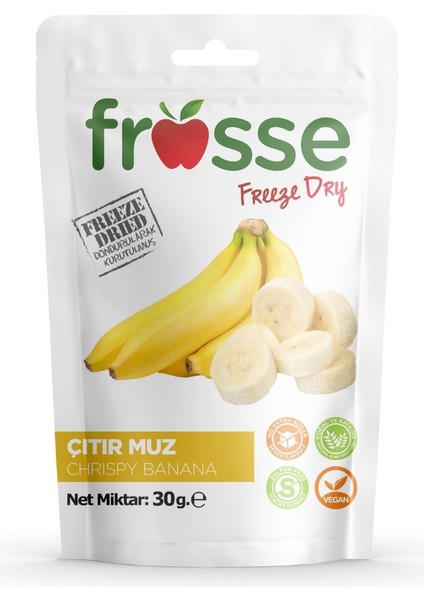 Muz Kıtırı - Freeze Dried - Üretici Firmadan Dondurularak Kurutulmuş Muz Cipsi 30 gr