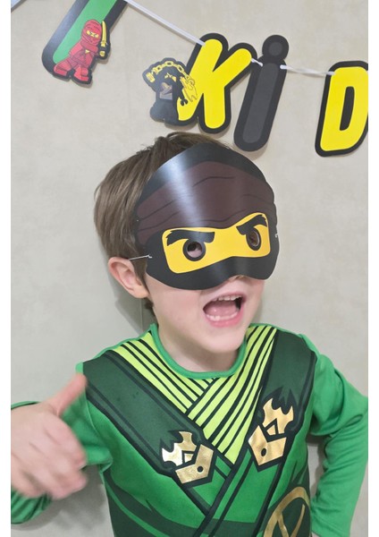 Ninjalar Tema Karton Maskeler 5li Ninja Konsept Doğum Günü modelleri