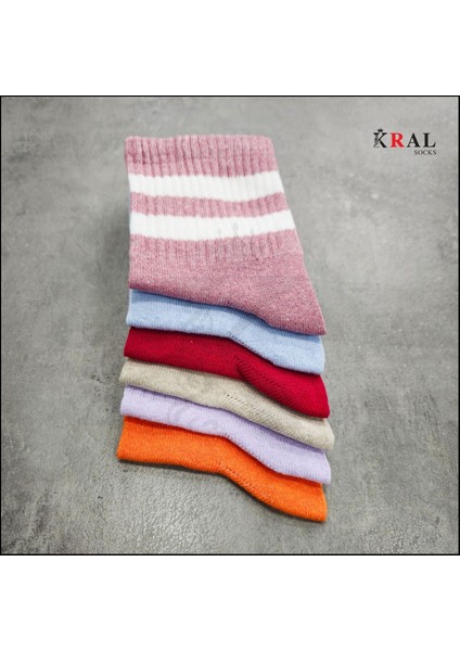 Unisex (6 Çift) Soft Renkler Model Pamuklu Terletmez Çorap Seti