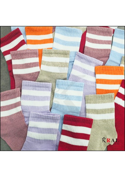 Unisex (6 Çift) Soft Renkler Model Pamuklu Terletmez Çorap Seti