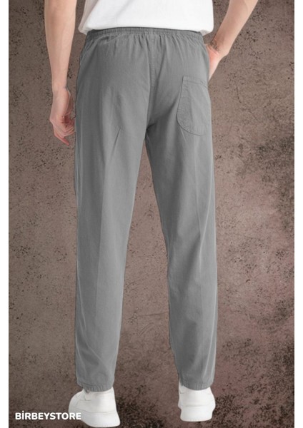 Yazlık Keten Pantolon Ham Bez Eşofman Beli Lastikli Unisex Rahat Kalıp Hambez Büyük Beden Alt Eşofman %100 Pamuk