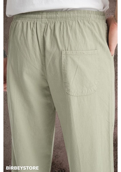 Yazlık Keten Pantolon Ham Bez Eşofman Beli Lastikli Unisex Rahat Kalıp Hambez Büyük Beden Alt Eşofman %100 Pamuk