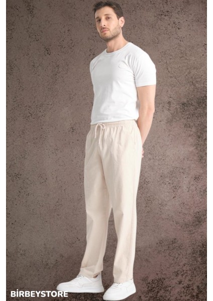 Yazlık Keten Pantolon Ham Bez Eşofman Beli Lastikli Unisex Rahat Kalıp Hambez Büyük Beden Alt Eşofman %100 Pamuk indirimleri