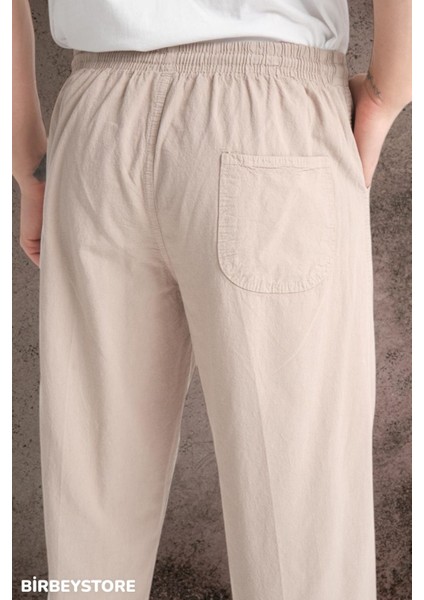 Yazlık Keten Pantolon Ham Bez Eşofman Beli Lastikli Unisex Rahat Kalıp Hambez Büyük Beden Alt Eşofman %100 Pamuk fırsatları