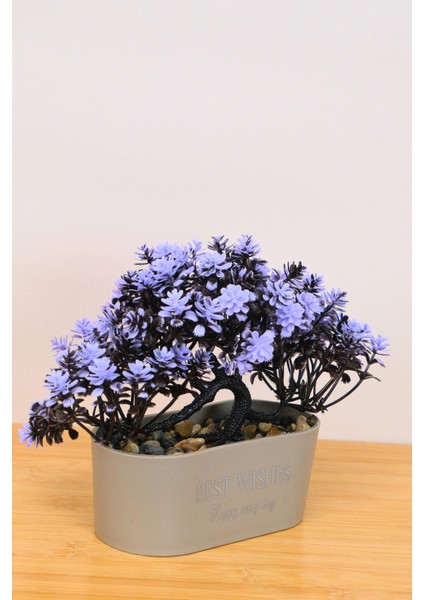 Dekoratif Kayık Saksılı Yapay Çiçekli Ağaç Lila 17 cm EVA-5830 C1-1-423 fiyatları