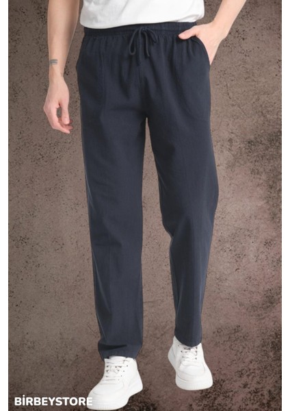 Yazlık Keten Pantolon Ham Bez Eşofman Beli Lastikli Unisex Rahat Kalıp Hambez Büyük Beden Alt Eşofman %100 Pamuk