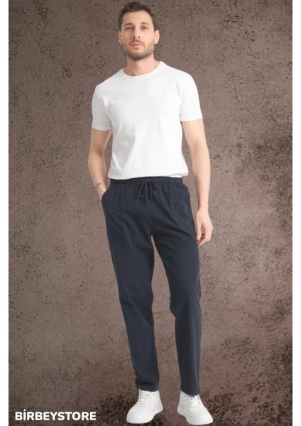 Yazlık Keten Pantolon Ham Bez Eşofman Beli Lastikli Unisex Rahat Kalıp Hambez Büyük Beden Alt Eşofman %100 Pamuk