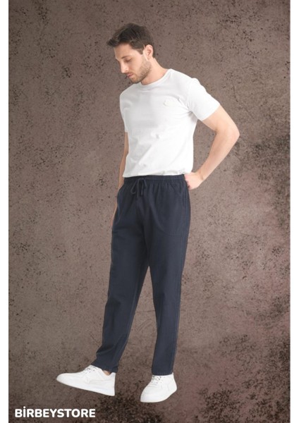 Yazlık Keten Pantolon Ham Bez Eşofman Beli Lastikli Unisex Rahat Kalıp Hambez Büyük Beden Alt Eşofman %100 Pamuk