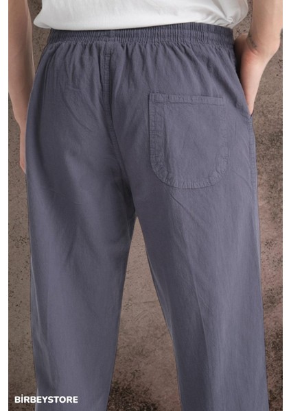 Yazlık Keten Pantolon Ham Bez Eşofman Beli Lastikli Unisex Rahat Kalıp Hambez Büyük Beden Alt Eşofman %100 Pamuk