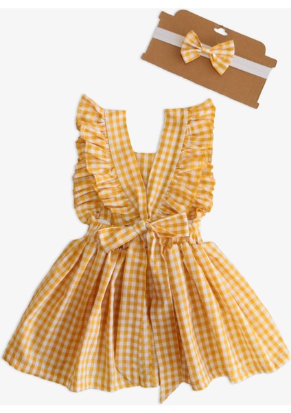 Kız Çocuk Violetta Elbise Bandana Takım / Sarı