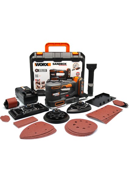 WX820 20VOLT 2.0AH. Li-Ion Profesyonel Devir Ayarlı Çok Amaçlı Şarjlı Zımpara