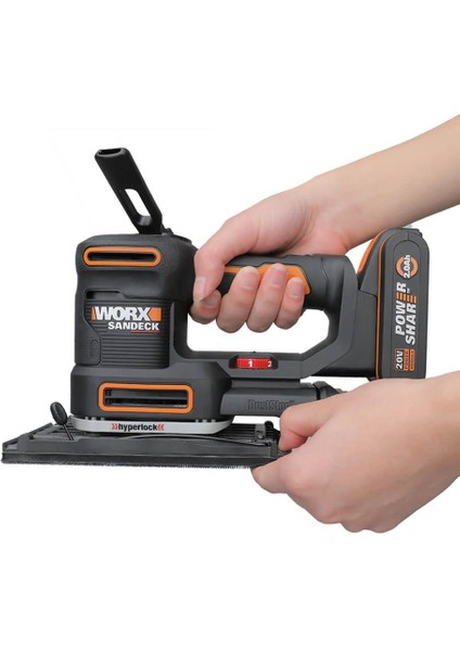 WX820 20VOLT 2.0AH. Li-Ion Profesyonel Devir Ayarlı Çok Amaçlı Şarjlı Zımpara