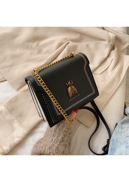 Lüks Marka Kadın Çanta Retro Arı Kadın Omuz Çantası Basit Yüksek Kali Deri Tasarımcı Çapraz Bags (Yurt Dışından)