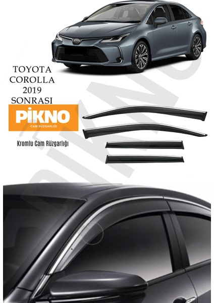 Toyota Corolla 2019 ve Sonrası Kromlu Cam Rüzgarlığı 4'lü A+ Plus