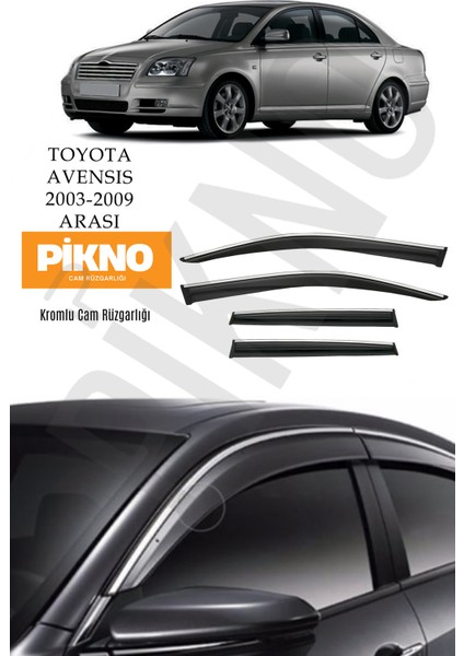 Toyota Avensis 2003-2009 Arası Kromlu Cam Rüzgarlığı 4'lü A+ Plus