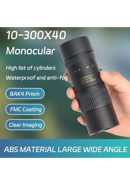 10-300X40 Zoom Teleskop Hd 4K Taşınabilir Güçlü Dürbün Uzun Menzilli Profesyonel Monoküler Bak4-Prizmalar Kamp Için (Yurt Dışından) fiyatları