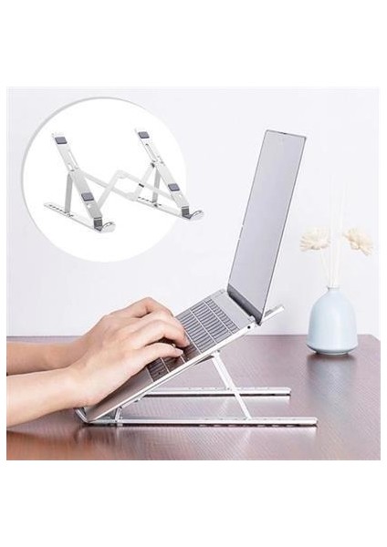 Buffer Ayarlanabilir Dizüstü Destek Tabanı Tamamen Katlanabilir Taşınabilir Laptop Yükseltici