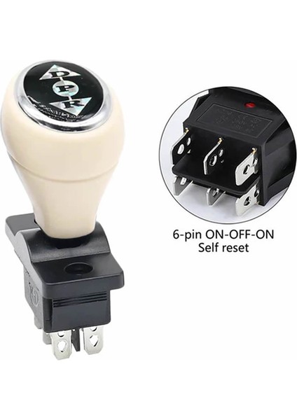 Joystick Kcd4 Anahtar Push Beyaz Ileri Geri Vites Kolu 16A 250V Akülü Çocuk Arabası Elektrikli Araç Oyuncak Switch Makine Motor Asansör Vinç Atv Gokart