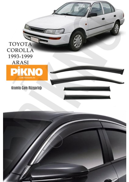 Toyota Corolla 1993-1999 Arası Kromlu Cam Rüzgarlığı 4'lü A+ Plus