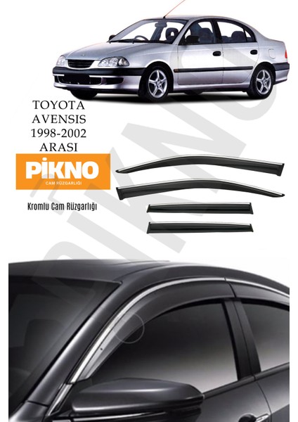 Toyota Avensis 1998-2002 Arası Kromlu Cam Rüzgarlığı 4'lü A+ Plus