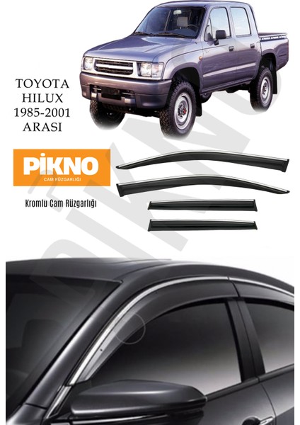 Toyota Hilux 1985-2001 Arası Kromlu Cam Rüzgarlığı 4'lü A+ Plus