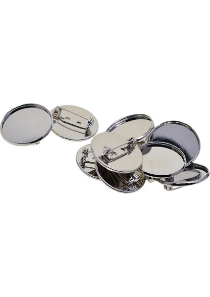 10 Boş Broş I 25MM Yuvarlak Çerçeve Tepsisi Bulguları (Yurt Dışından)
