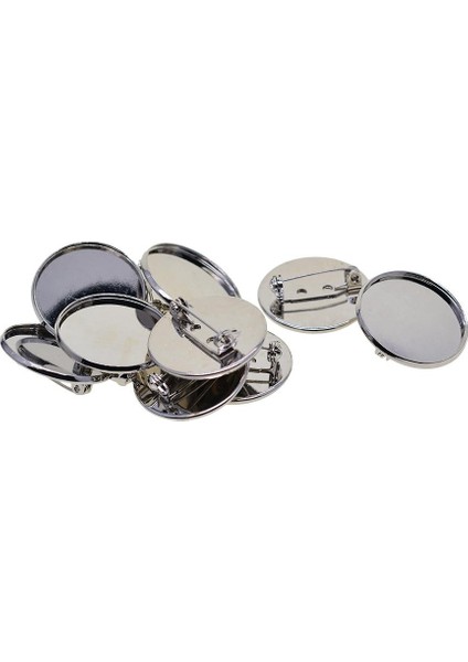 10 Boş Broş I 25MM Yuvarlak Çerçeve Tepsisi Bulguları (Yurt Dışından)