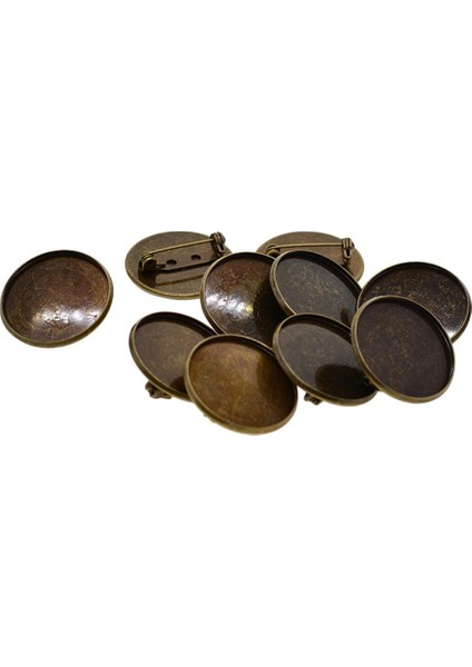 10PCS 25MM Broş Için Boş Çerçeve Tepsileri Yapmak (Yurt Dışından)