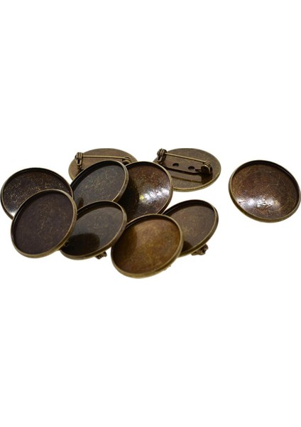 10PCS 25MM Broş Için Boş Çerçeve Tepsileri Yapmak (Yurt Dışından)