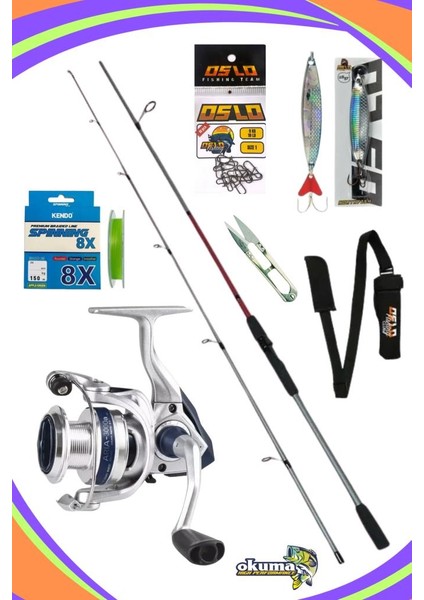 Big Bass 240cm 15-40gr Okuma Aria C3000a 8x Spin Olta Seti