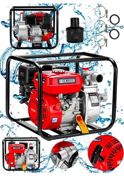 Alman 3" Benzinli Su Motoru 3 Parmak – Güçlü Dayanıklı ve Yüksek Performanslı