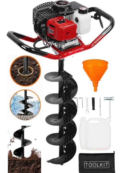 Alman GTX52 150 mm Çelik Şanzuman benzinli Toprak Burgu Makinesi Fidan Dikme Makinesi