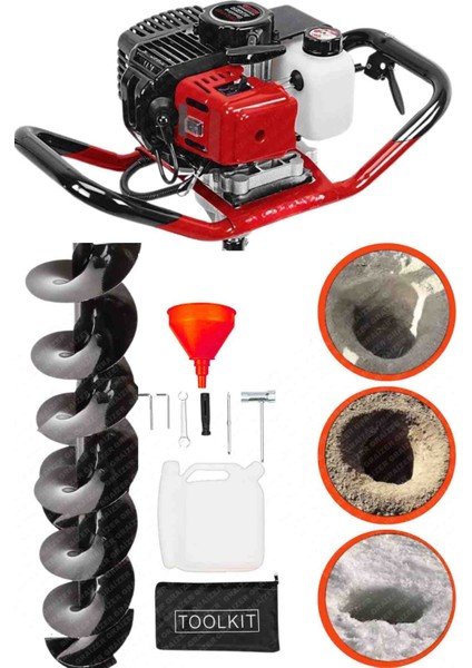 Alman GTX52 150 mm Çelik Şanzuman benzinli Toprak Burgu Makinesi Fidan Dikme Makinesi