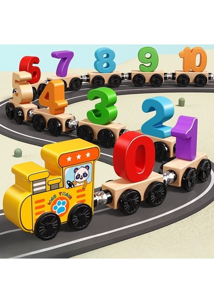 Eğitici Manyetik Dijital Tren Çocuk Manyetik Montaj Yapı Bloğu Oyuncakları 1-2-6 Yaş Erkek ve Kız Eğitici Oyuncaklar (Yurt Dışından)