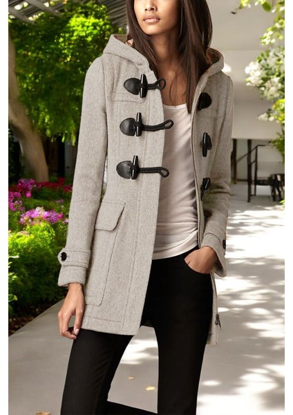 Kışlık Şık Kaşmir Kaşe Kadın Kaban