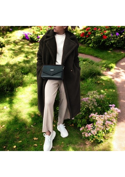 Kışlık Şık Düğmeli Peluş Ceket