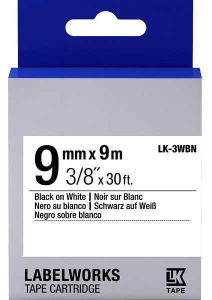 Tonersepeti Epson LK-3WBN Muadil Standart Etiket Kartuşu Siyah Beyaz 9 mm C53S653003