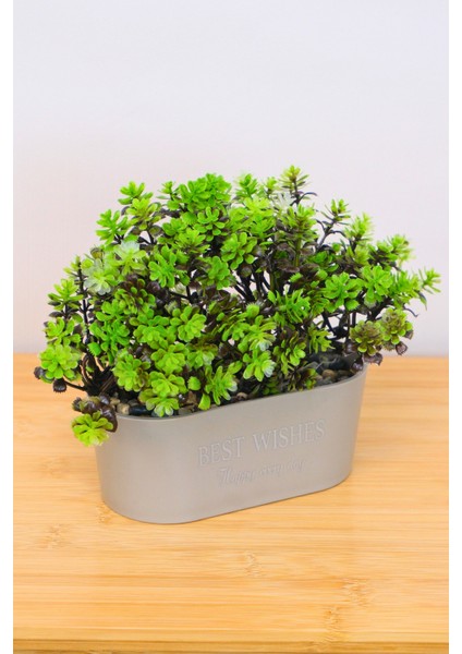 Dekoratif Kayık Saksılı Yapay Çiçekli Ağaç Yeşil 17 cm EVA-5830 C1-1-423 fiyatları