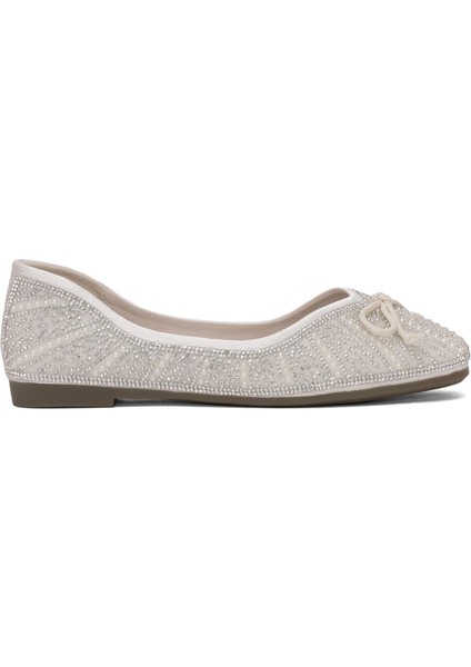 25Y377-2 Kadın Taşlı Babet Gümüş