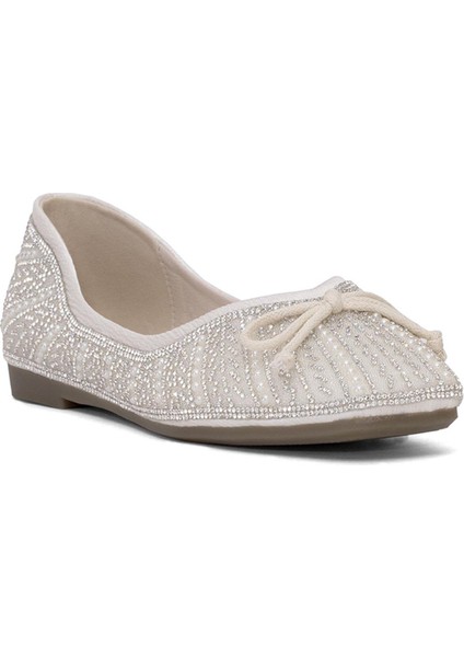 25Y377-2 Kadın Taşlı Babet Gümüş fiyatları