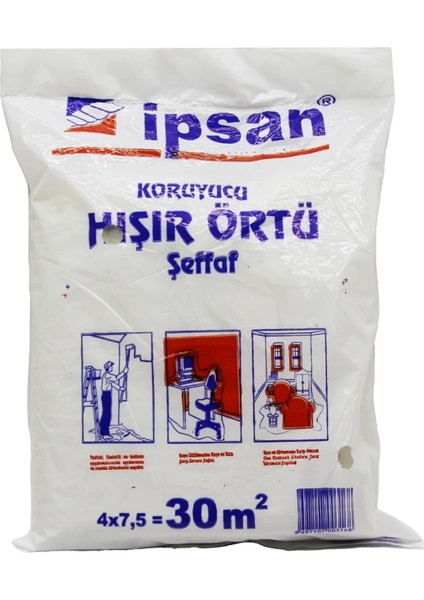 30-M2 = 4x7.5mt Hışır Şeffaf Koruyucu Örtü (4887)