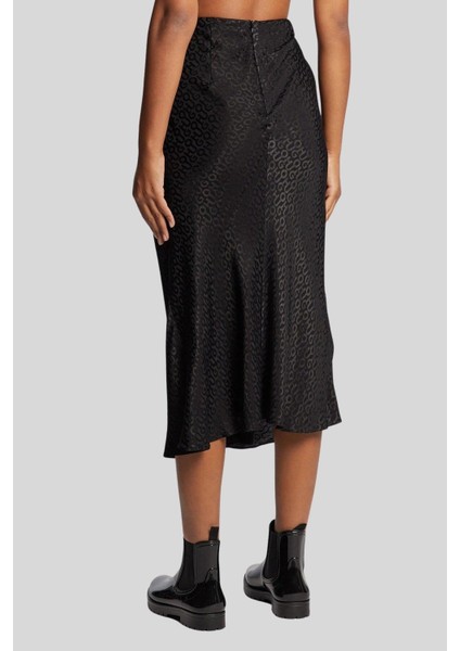 Regular Fit Kadın Midi Etek Siyah