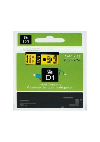 Tonersepeti Dymo 43618 Sarı Üzerine Siyah Muadil Etiket
