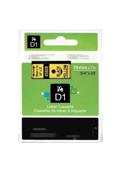 Tonersepeti Dymo 45808 Sarı Üzerine Siyah Muadil Etiket