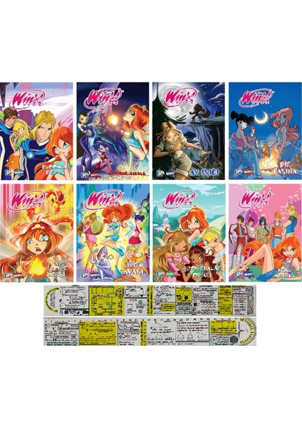 Winx Çizgi Roman Serisi 9-10-11-12-13-14-15-16. Ciltler Set + Mat. Öğreten Cetvel