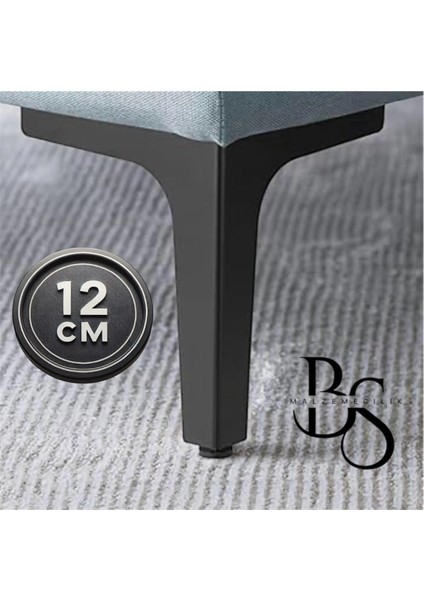 T Sac Ayak 12 cm Metal Mobilya Ayağı Statik Siyah (1 Adet Fiyatı)