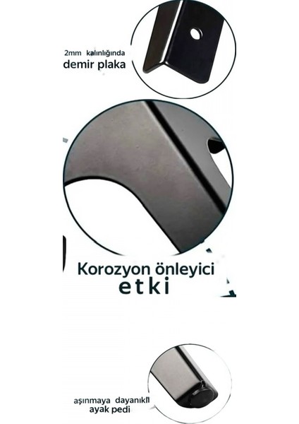 T Sac Ayak 12 cm Metal Mobilya Ayağı Statik Siyah (1 Adet Fiyatı)