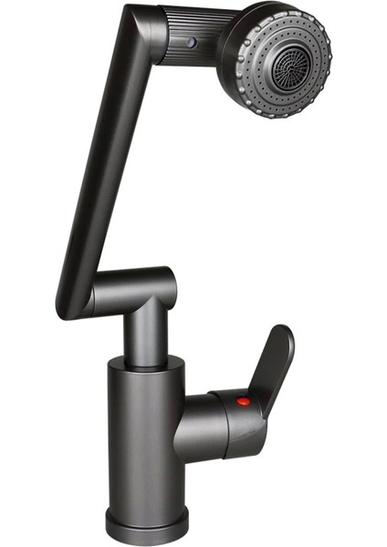 Gri - 1080 Derece Dönebilen Çok Fonksiyonlu Musluk Batarya KTX-3308 (4887)